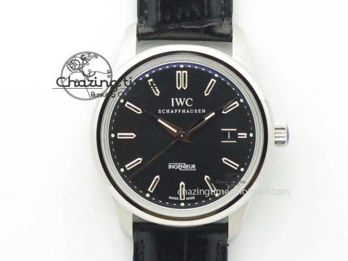 MIROTIME 0126 Pilot Chrono SS AZF 1:1 Best Edition Black Dial Orange Markers on Brown Leather Strap A EasyCare 7065